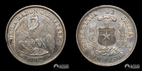 Chile, Santiago. 1 Peso "Aguila". 1882.