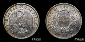 Chile, Santiago. 1 Peso "Aguila". 1883.