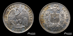 Chile, Santiago. 1 Peso "Aguila". 1886.