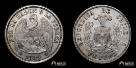 Chile, Santiago. 1 Peso "Aguila". 1889.