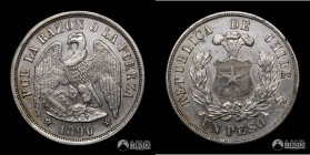 Chile, Santiago. 1 Peso "Aguila". 1890/8X.