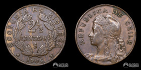 Chile, Santiago. 2 ½ Centavos 1906.