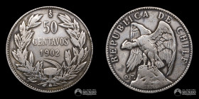 Chile, Santiago. 50 Centavos. 1902.