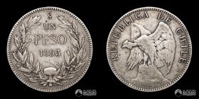 Chile, Santiago. 1 Peso "Condor". 1895.