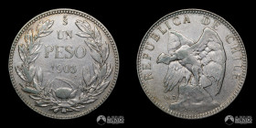 Chile, Santiago. 1 Peso "Condor". 1903.