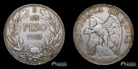 Chile, Santiago. 1 Peso "Condor". 1905.