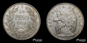 Chile, Santiago. 1 Peso "Condor". 1910.