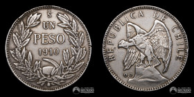 Chile, Santiago. 1 Peso "Condor". 1910.