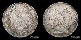 Chile, Santiago. 1 Peso "Condor". 1910.