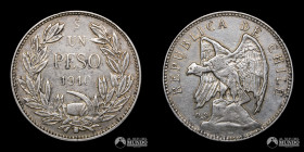 Chile. Santiago. 1 Peso "Condor". 1910.