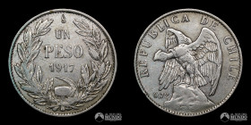 Chile, Santiago. 1 Peso "Condor". 1917.