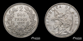 Chile, Santiago. 2 Pesos "Condor". 1927.