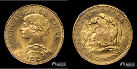 Chile, Santiago. 100 Pesos. 1961. NGC MS66. Oro.