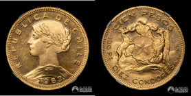 Chile, Santiago. 100 Pesos. 1963. NGC MS64 PL. Oro.