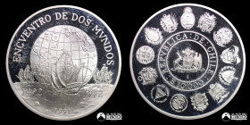 Chile, Santiago. 10.000 Pesos. 1991. Conmemorativa: Encuentro de Dos Mundos.