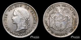 Colombia. 50 Centavos. 1884.