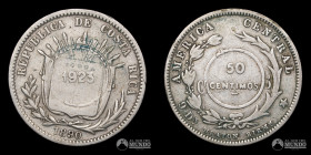 Costa Rica, San Jose. 50 Centimos. 1923. Moneda resellada.