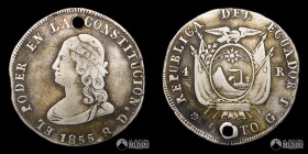 Ecuador, Quito. 4 Reales. 1855. GJ.