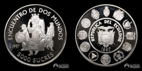 Ecuador. 5.000 Sucres. 1997. Conmemorativa: Danzas y trajes tipicos - Danzantes del Corpus Christi.