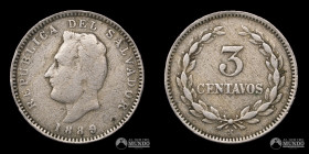 El Salvador. 3 Centavos 1889.