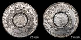 Guatemala. 1 Peso 1894. Resello sobre 1 Sol 1894 de Peru.