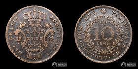 Islas Azores. 10 Reis. 1865 (Luis I).