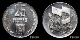 Israel, Jerusalen. 25 Liras. 1976. Conmemorativa: 28° aniversario de la Independencia.
