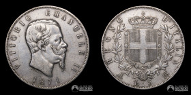 Italia, Milan. 5 Liras. 1871 (Victor Manuel II).