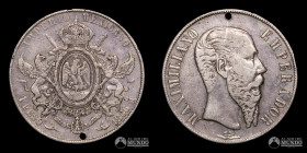 Mexico, Ciudad de Mexico. 1 Peso. 1866 (Maximiliano).