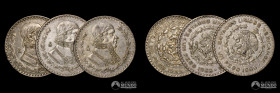 Mexico. Lote de tres monedas de plata: 1 Peso. 1958-68.