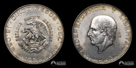 Mexico, Ciudad de Mexico. 5 Pesos. 1955.