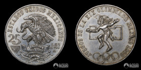 Mexico, Ciudad de Mexico. 25 Pesos. 1968. Conmemorativa: Juegos Olimpicos de 1968.