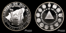 Nicaragua. 1 Cordoba. 1991. Conmemorativa: Encuentro de Dos Mundos.