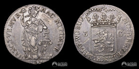 Paises Bajos, Utrecht. 3 Florines 1794.