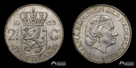 Paises Bajos. 2 ½ Florines. 1963 (Juliana).