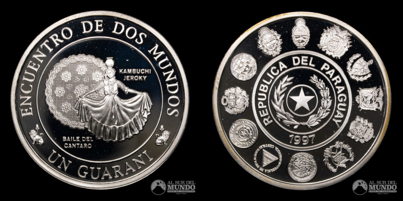 Paraguay. III Serie Iberoamericana. 1 Guarani 1997. Baile del Cantaro. Plata 925...