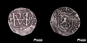 Peru, Lima. ¼ de Real. 1577 (Felipe II). D. MULA. MUY RARA.
