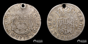 Peru, Lima. Columnario de 2 Reales. 1772 (Carlos III). JM.