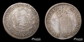 Peru, Lima. 2 Reales. 1843. MB.