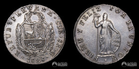 Peru, Cuzco. 8 Reales. 1828. G.