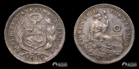 Peru, Lima. ½ Dinero. 1901. JF.