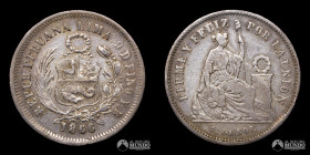 Peru, Lima. ⅕ de Sol. 1866. YB.