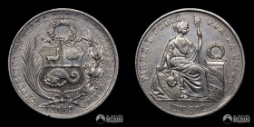 Peru, Lima. 1 Sol. 1869. YB.