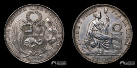 Peru, Lima. 1 Sol 1879. YJ.