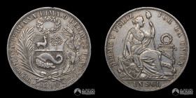 Peru, Lima. 1 Sol. 1890. TF.
