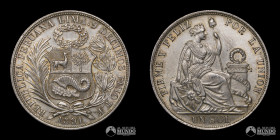 Peru, Lima. 1 Sol. 1891. TF.
