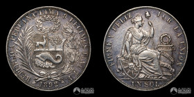 Peru, Lima. 1 Sol. 1892. TF.