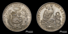 Peru, Lima. 1 Sol. 1894. TF.