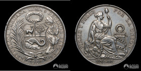 Peru, Lima. 1 Sol. 1916. FG.
