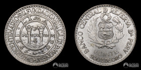 Peru, Lima. 20 Soles. 1965. Conmemorativa: Fundacion de la ceca de Lima.